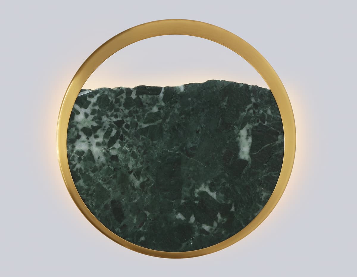 Настенный светодиодный светильник из мрамора LH53611 BS/GN латунь/зеленый 9W 3000K D250*55 Ambrella Light 10