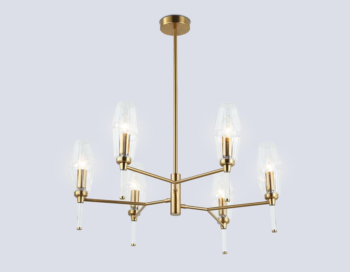 Люстра на штанге LH55201/6 BS/CL латунь/прозрачный E14*6 max 40W D660*520 Ambrella Light 14