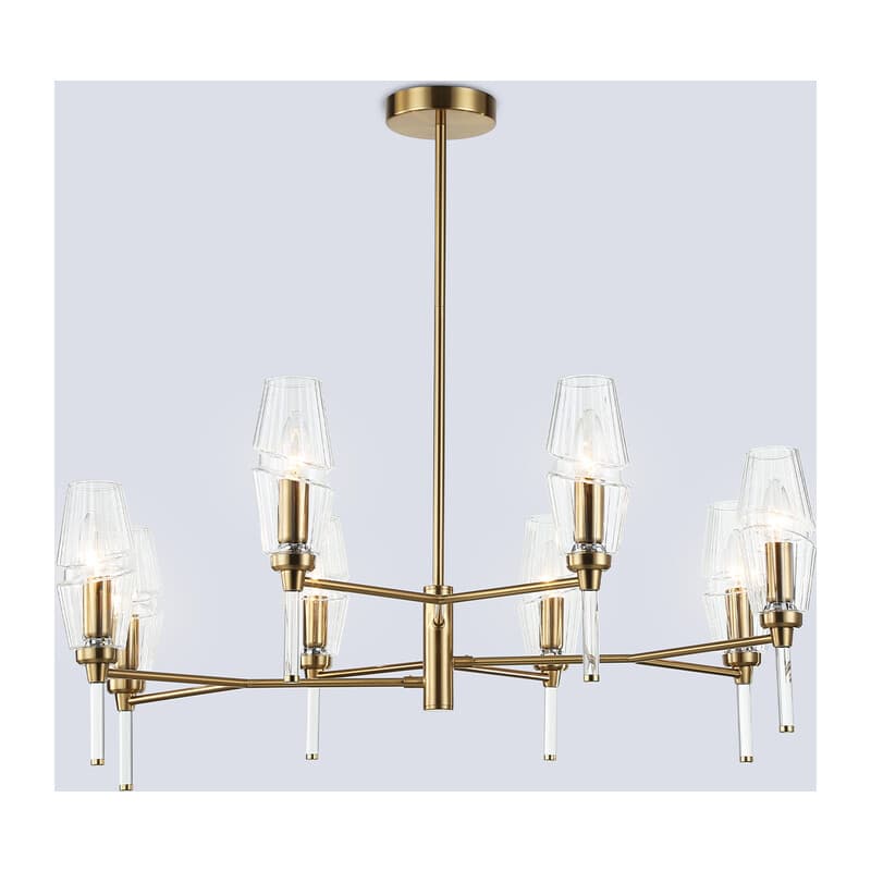 Люстра на штанге LH55202/8 BS/CL латунь/прозрачный E14*8 max 40W D800*520 Ambrella Light 10