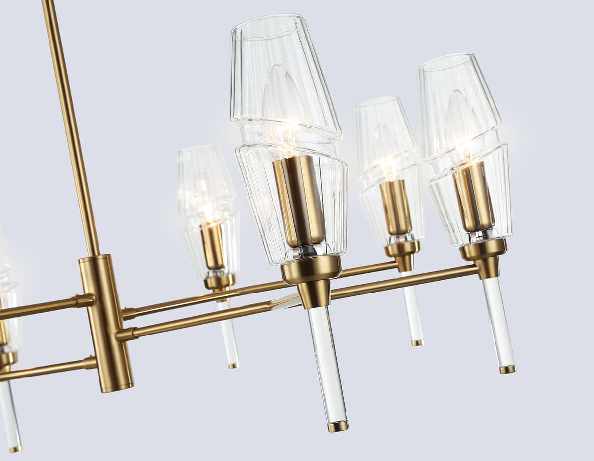 Люстра на штанге LH55202/8 BS/CL латунь/прозрачный E14*8 max 40W D800*520 Ambrella Light 17