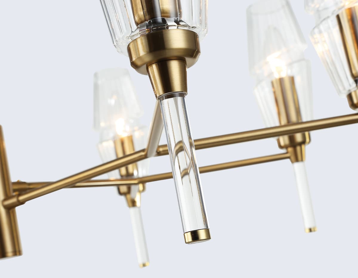 Люстра на штанге LH55202/8 BS/CL латунь/прозрачный E14*8 max 40W D800*520 Ambrella Light 18