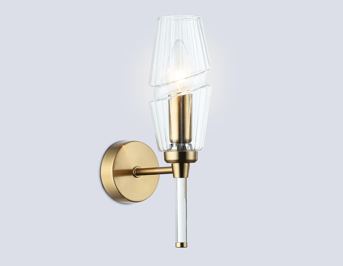 Настенный светильник LH55204 BS/CL латунь/прозрачный E14 max 40W 150*80*280 Ambrella Light 10