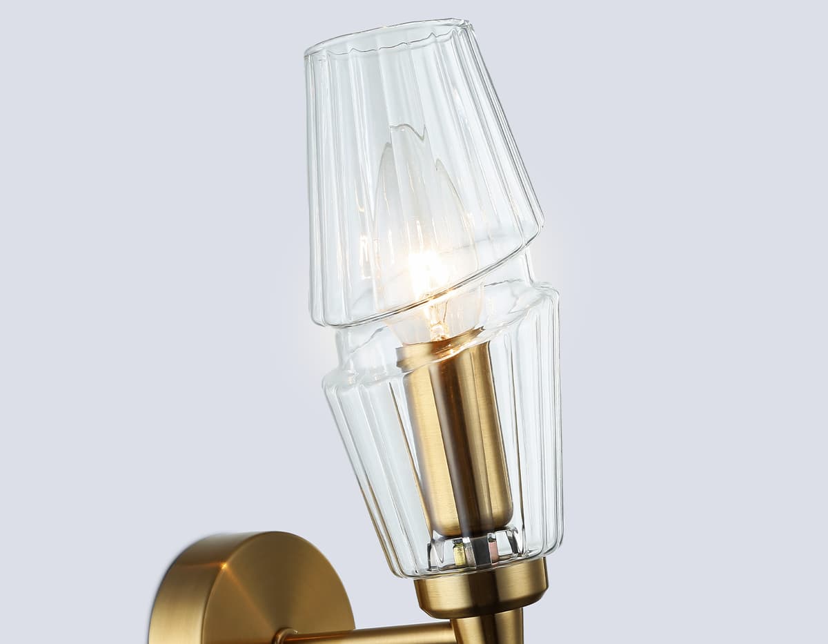 Настенный светильник LH55204 BS/CL латунь/прозрачный E14 max 40W 150*80*280 Ambrella Light 14