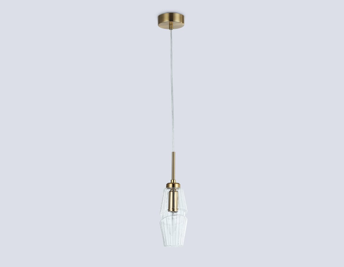 Подвесной светильник LH55208 BS/CL латунь/прозрачный E14 max 40W D80*270 Ambrella Light 12