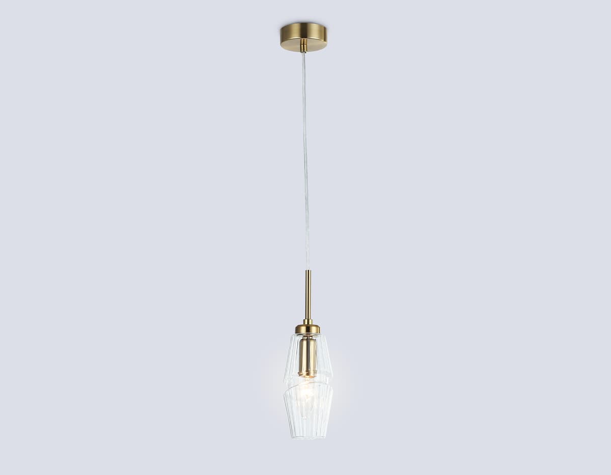 Подвесной светильник LH55208 BS/CL латунь/прозрачный E14 max 40W D80*270 Ambrella Light 9