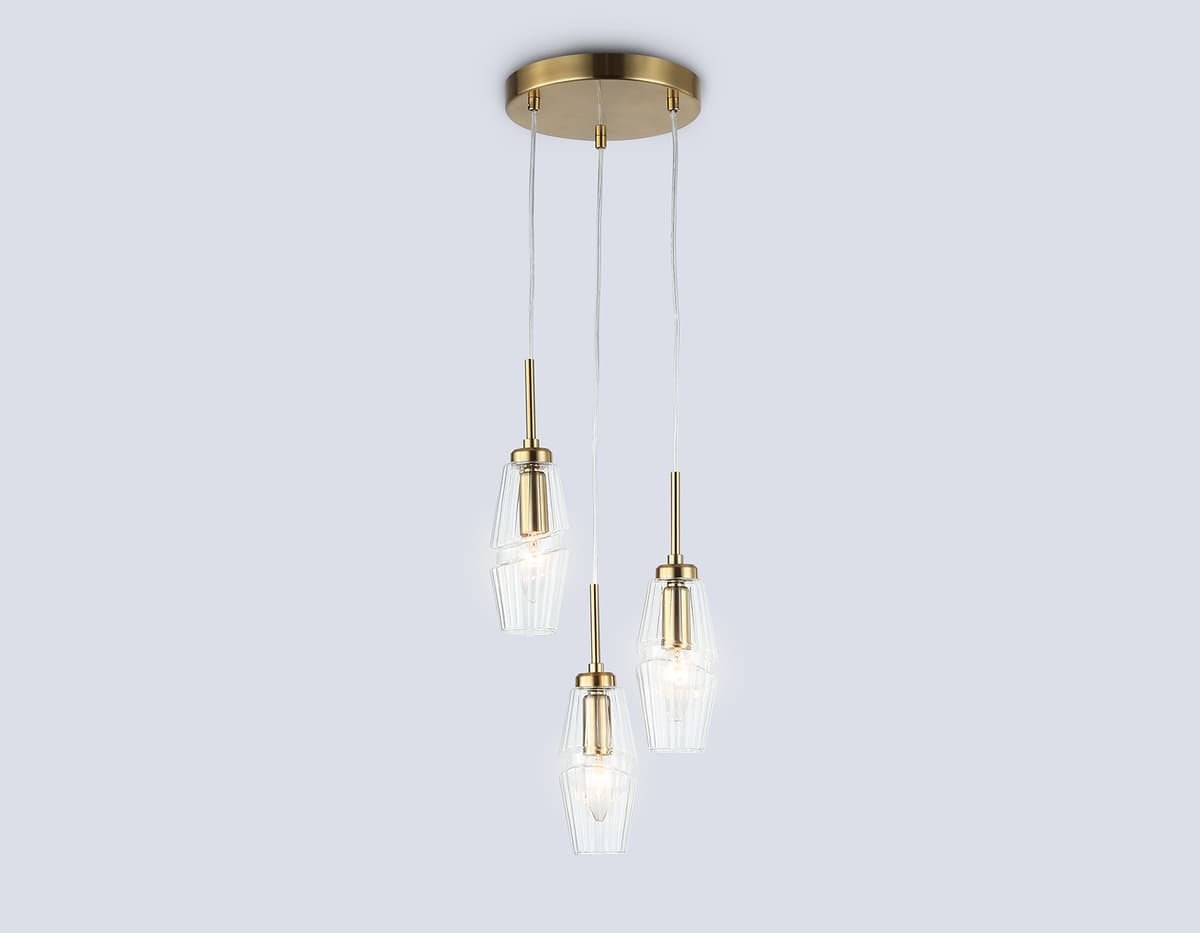 Подвесной светильник LH55210/3 BS/CL латунь/прозрачный E14*3 max 40W D240*470 Ambrella Light 9