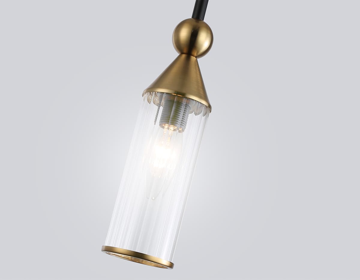 Подвесной светильник LH55251 BK/BS/CL черный/латунь/прозрачный E14 max 40W D65*1500 Ambrella Light 12