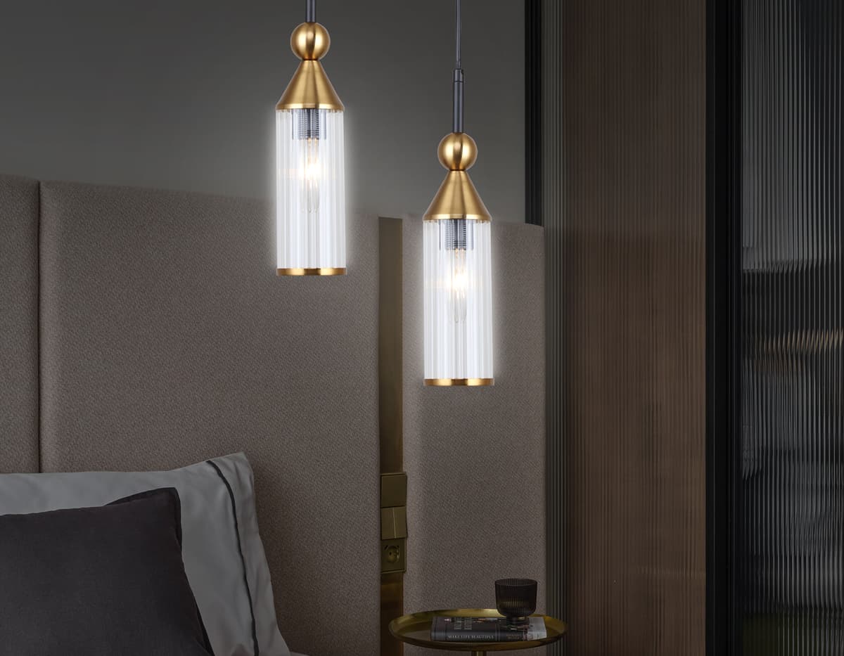 Подвесной светильник LH55251 BK/BS/CL черный/латунь/прозрачный E14 max 40W D65*1500 Ambrella Light 14