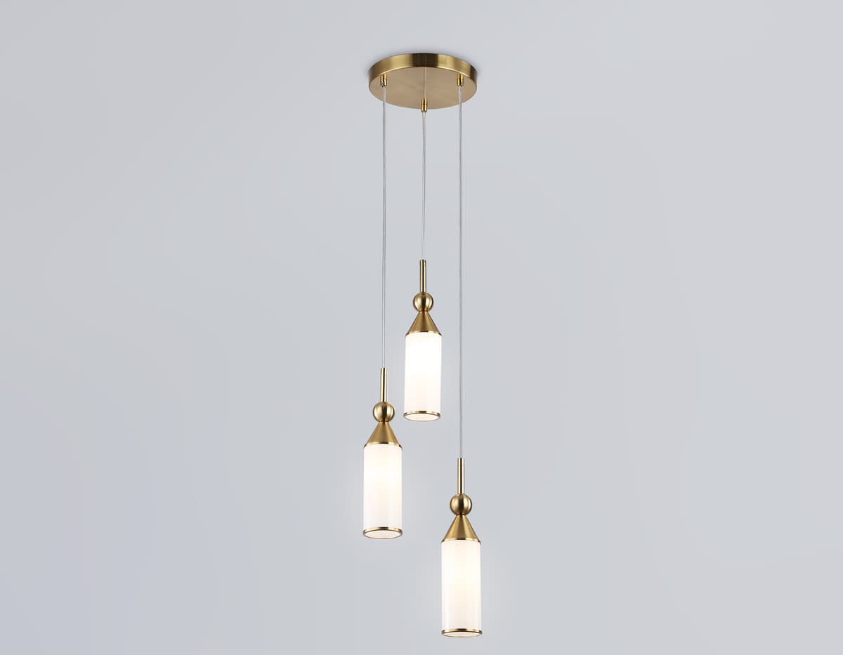 Подвесной светильник LH55272/3 BS/FR латунь/белый матовый E14 max 40W D230*1200 Ambrella Light 12