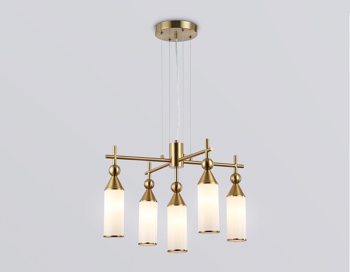 Подвесная люстра LH55276/5 BS/FR латунь/белый матовый E14*5 max 40W D520*1390 Ambrella Light 11