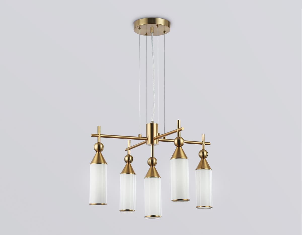 Подвесная люстра LH55276/5 BS/FR латунь/белый матовый E14*5 max 40W D520*1390 Ambrella Light 13