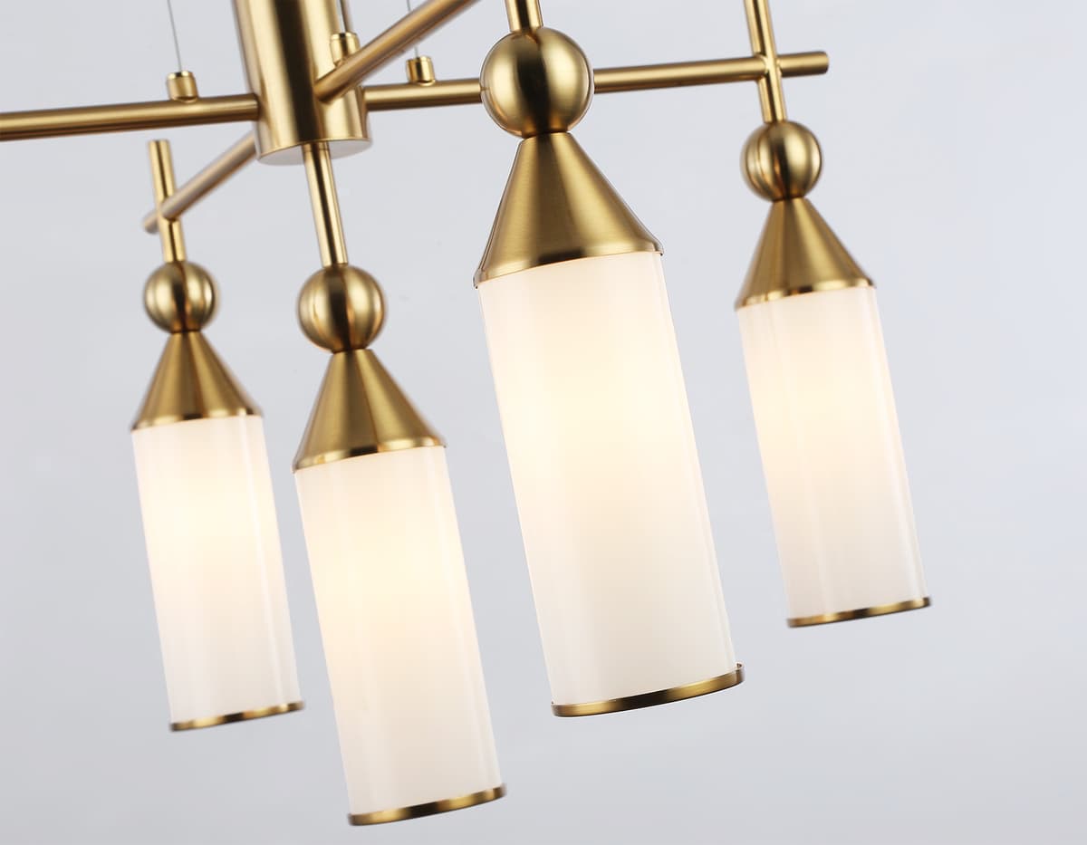 Подвесная люстра LH55276/5 BS/FR латунь/белый матовый E14*5 max 40W D520*1390 Ambrella Light 15