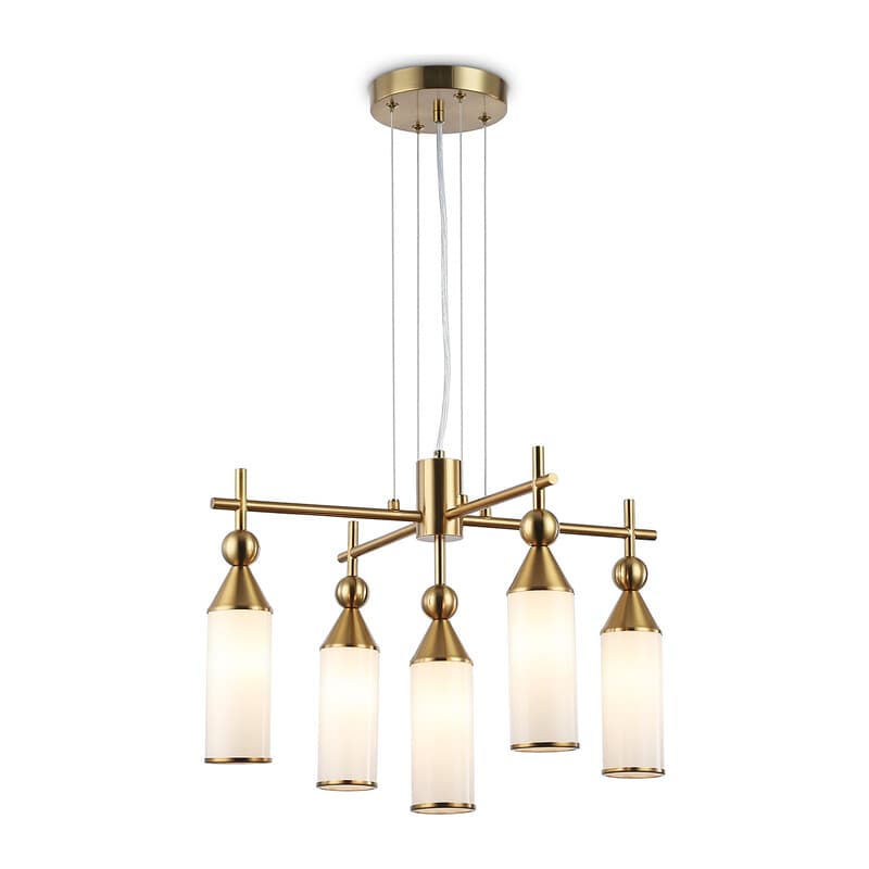 Подвесная люстра LH55276/5 BS/FR латунь/белый матовый E14*5 max 40W D520*1390 Ambrella Light 9