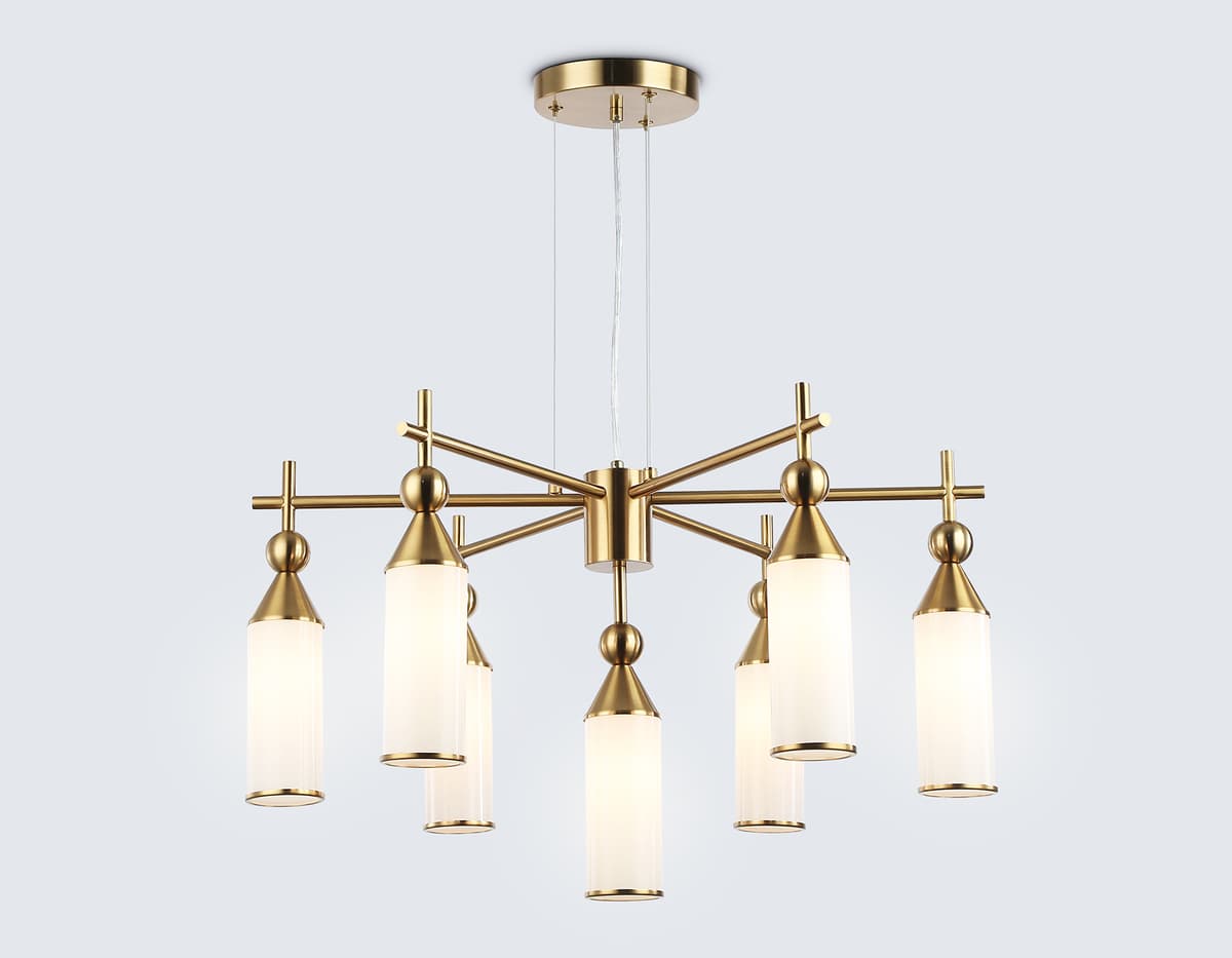 Подвесная люстра LH55278/7 BS/FR латунь/белый матовый E14*7 max 40W D640*1390 Ambrella Light 10