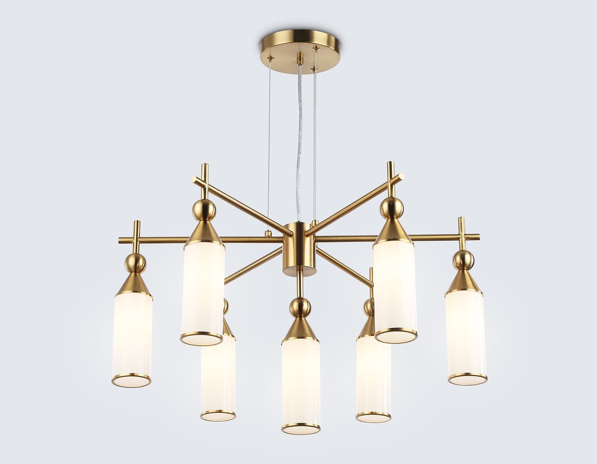 Подвесная люстра LH55278/7 BS/FR латунь/белый матовый E14*7 max 40W D640*1390 Ambrella Light 11