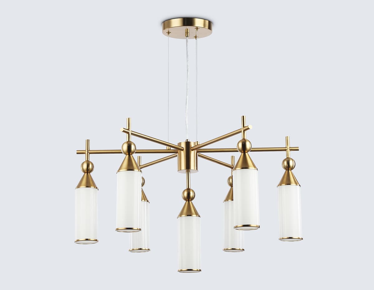 Подвесная люстра LH55278/7 BS/FR латунь/белый матовый E14*7 max 40W D640*1390 Ambrella Light 12