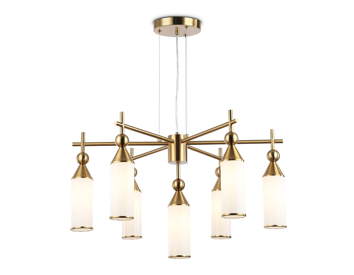 Подвесная люстра LH55278/7 BS/FR латунь/белый матовый E14*7 max 40W D640*1390 Ambrella Light 9