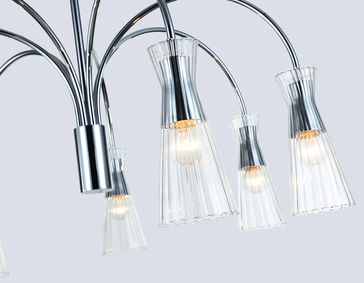Люстра на штанге LH55653/7 СH/CL хром/прозрачный E14*7 max 40W D745*460 Ambrella Light 15