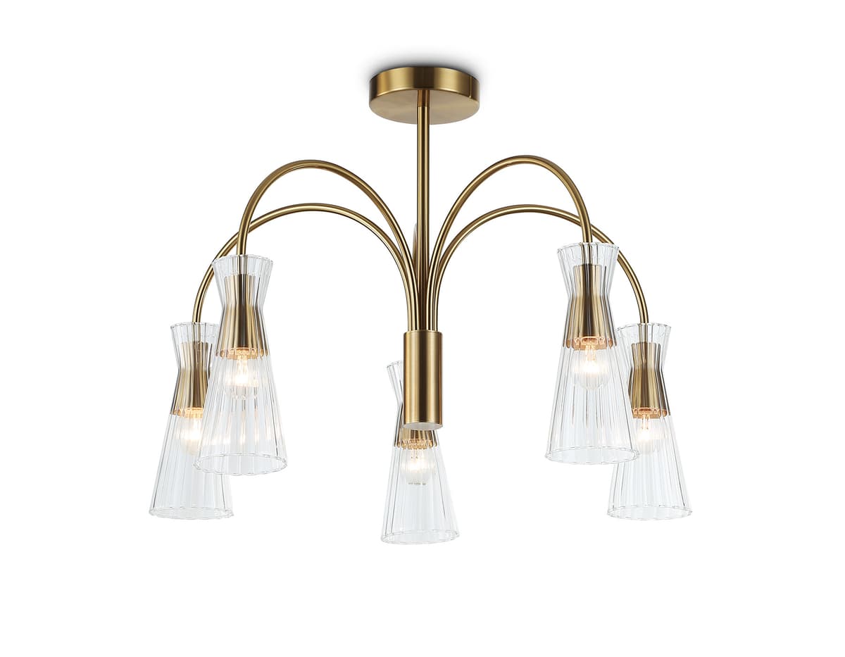 Люстра на штанге LH55701/5 BS/CL латунь/прозрачный E14*5 max 40W D600*440 Ambrella Light 10