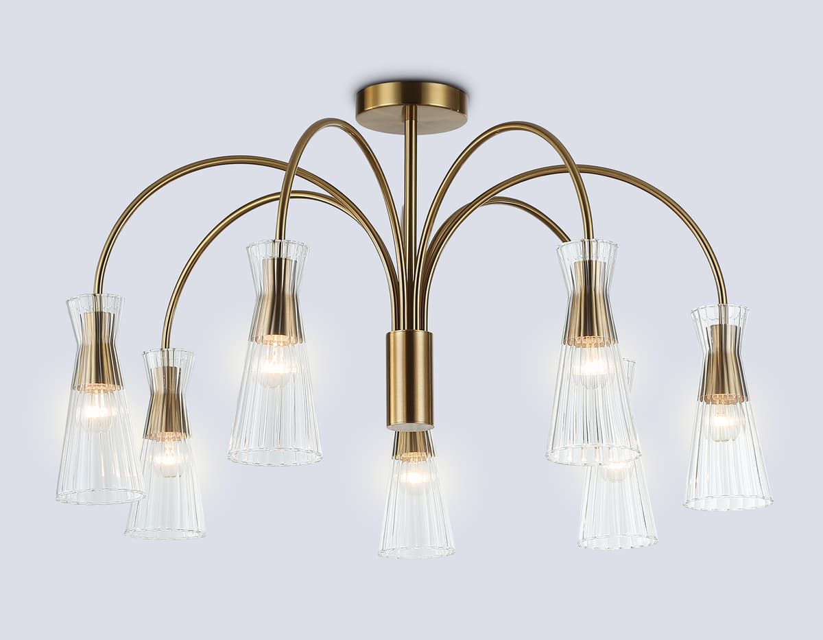 Люстра на штанге LH55703/7 BS/CL латунь/прозрачный E14*7 max 40W D745*460 Ambrella Light 10