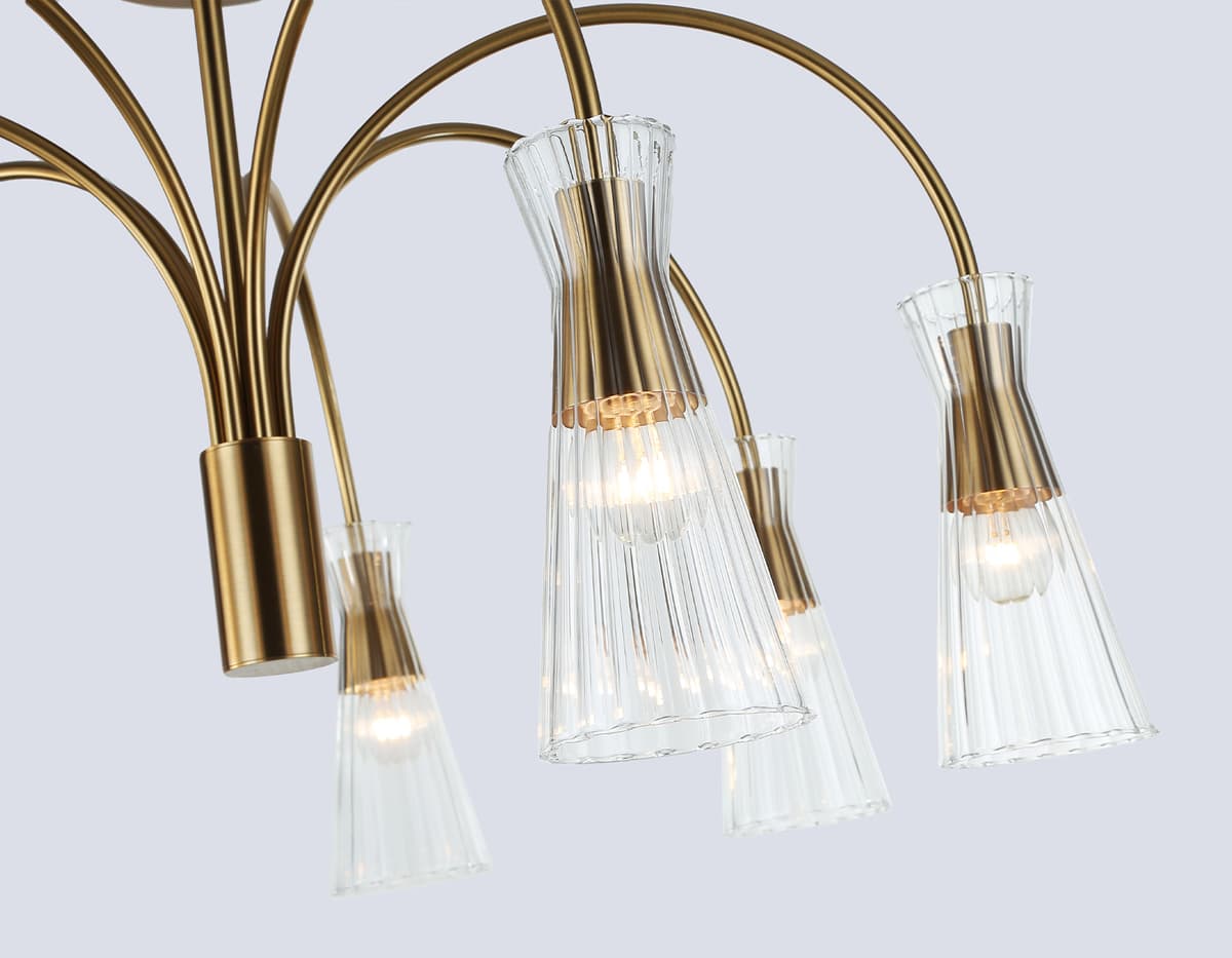 Люстра на штанге LH55703/7 BS/CL латунь/прозрачный E14*7 max 40W D745*460 Ambrella Light 14