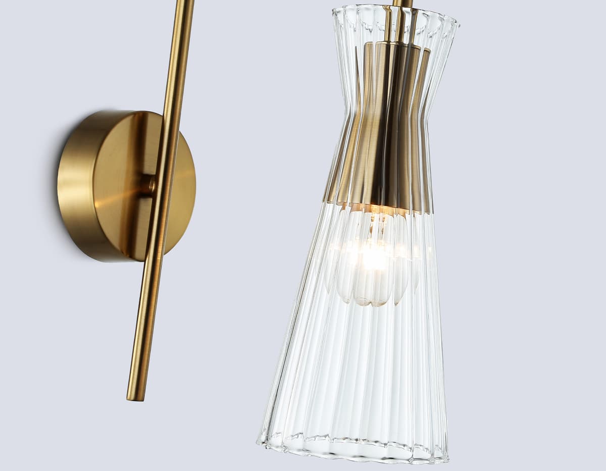 Настенный светильник LH55705 BS/CL латунь/прозрачный E14 max 40W 220*90*300 Ambrella Light 15