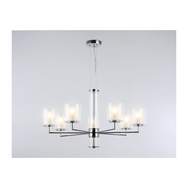Подвесная люстра LH56003/7 СH/FR хром/белый матовый E14*7 max 40W D790*1260 Ambrella Light 10
