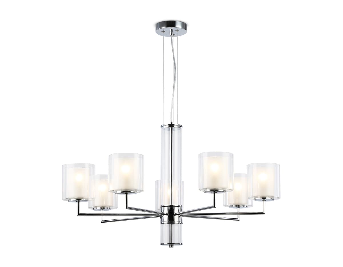 Подвесная люстра LH56003/7 СH/FR хром/белый матовый E14*7 max 40W D790*1260 Ambrella Light 11