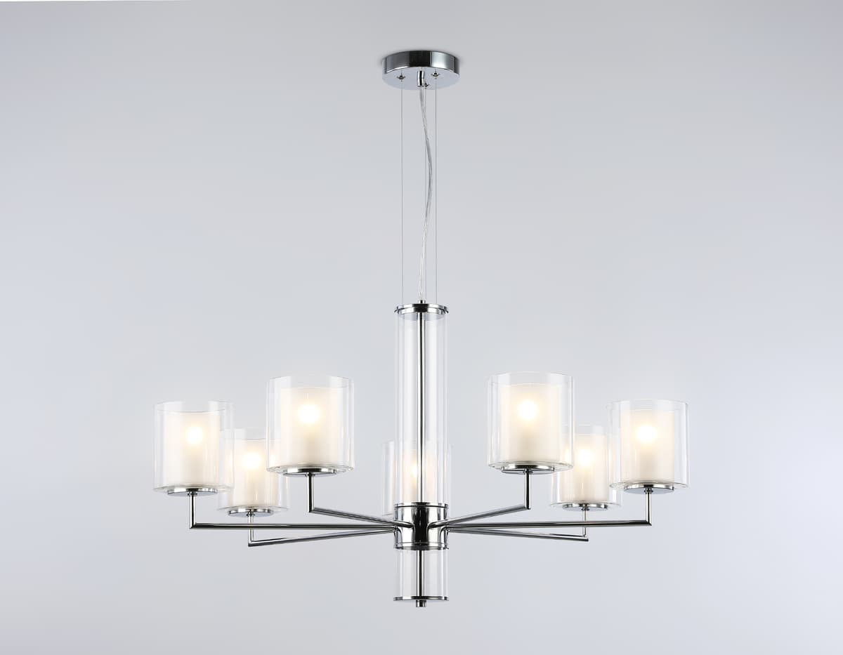 Подвесная люстра LH56003/7 СH/FR хром/белый матовый E14*7 max 40W D790*1260 Ambrella Light 12