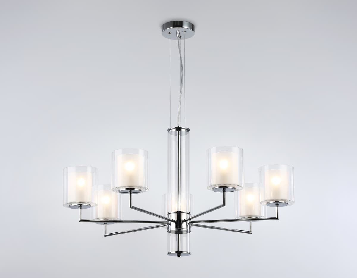 Подвесная люстра LH56003/7 СH/FR хром/белый матовый E14*7 max 40W D790*1260 Ambrella Light 13