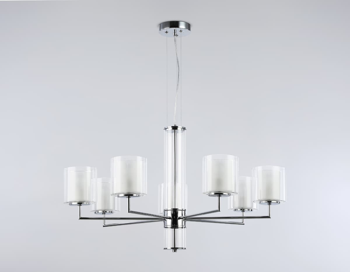 Подвесная люстра LH56003/7 СH/FR хром/белый матовый E14*7 max 40W D790*1260 Ambrella Light 14