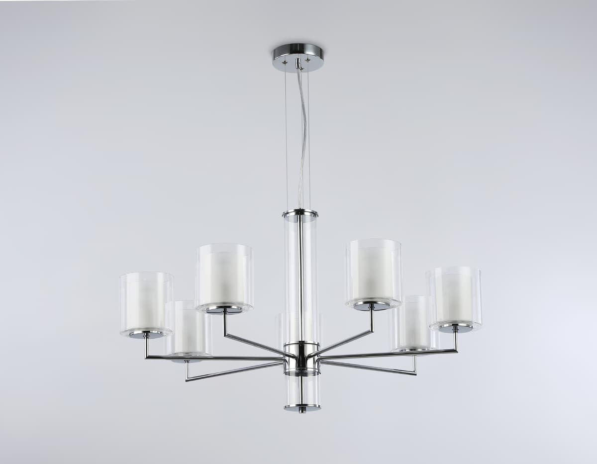 Подвесная люстра LH56003/7 СH/FR хром/белый матовый E14*7 max 40W D790*1260 Ambrella Light 15