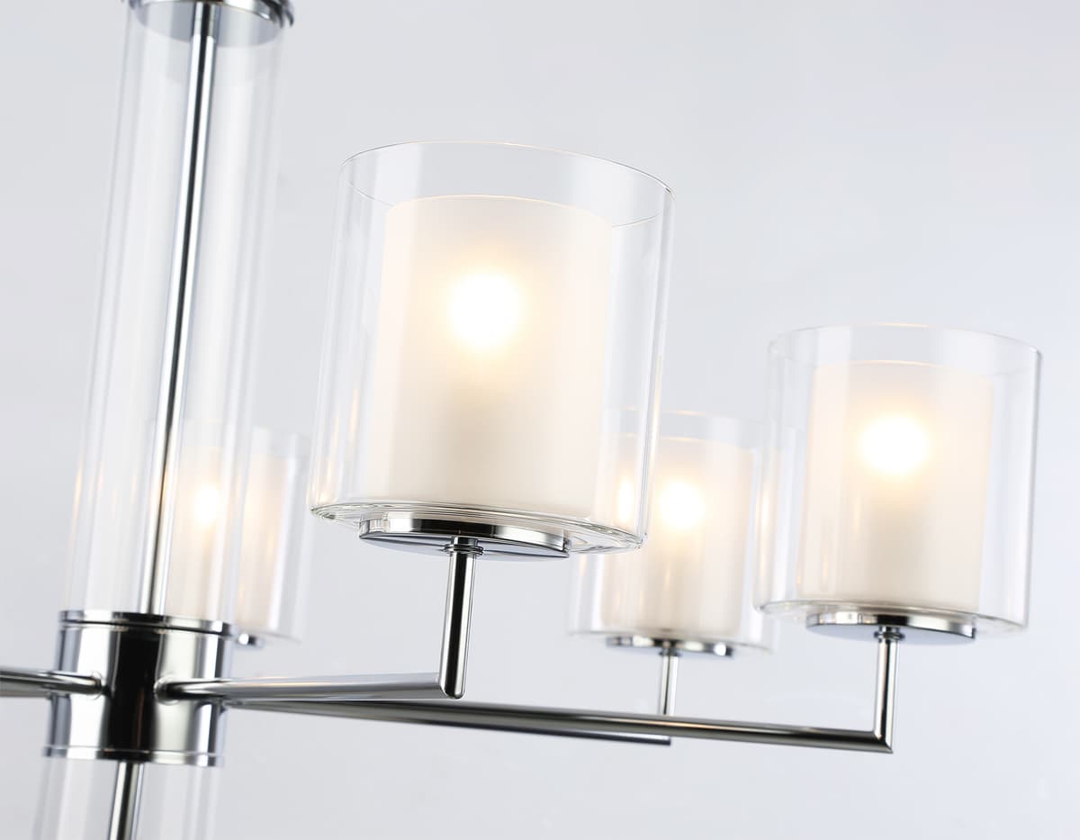 Подвесная люстра LH56003/7 СH/FR хром/белый матовый E14*7 max 40W D790*1260 Ambrella Light 16