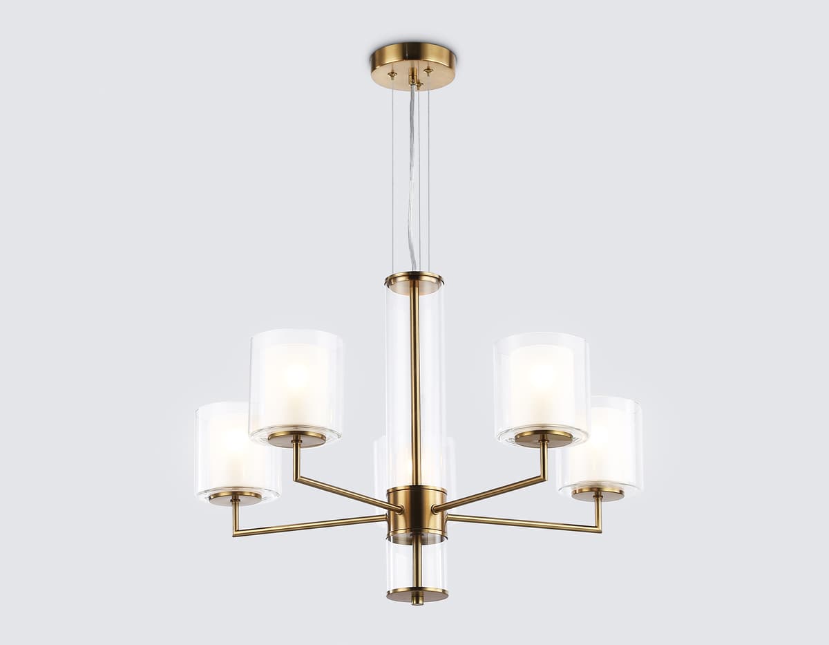 Подвесная люстра LH56011/5 BS/FR латунь/белый матовый E14*5 max 40W D640*1260 Ambrella Light 11