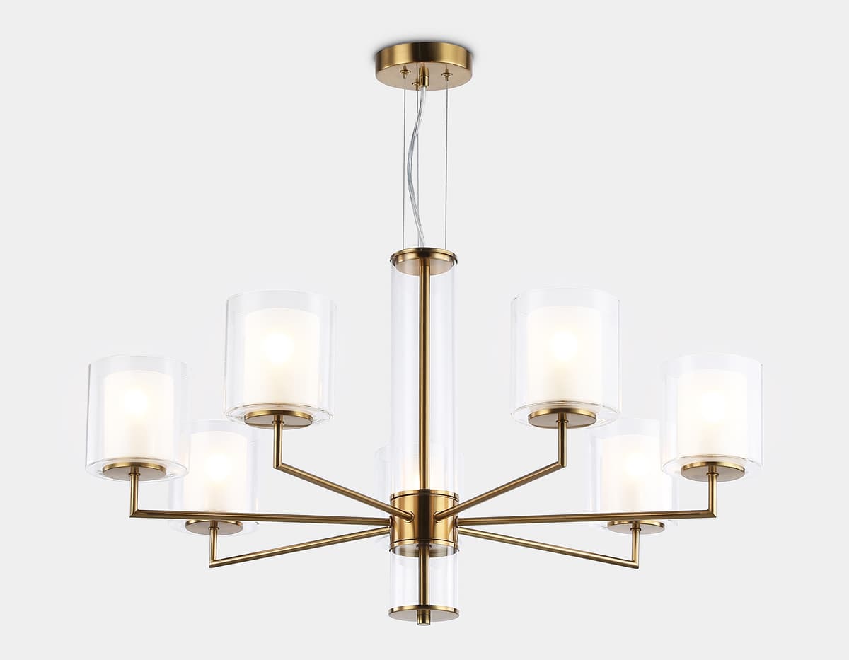 Подвесная люстра LH56013/7 BS/FR латунь/белый матовый E14*7 max 40W D790*1260 Ambrella Light 11