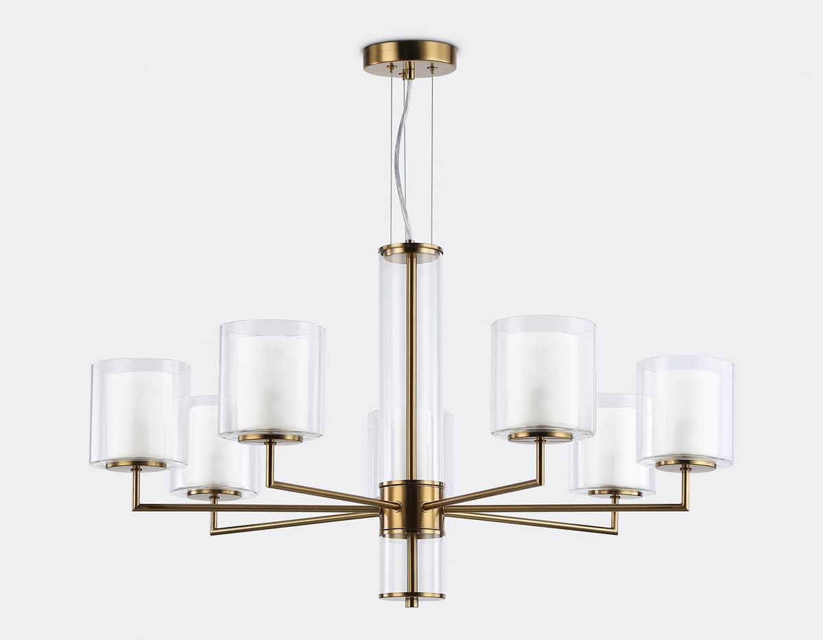 Подвесная люстра LH56013/7 BS/FR латунь/белый матовый E14*7 max 40W D790*1260 Ambrella Light 12