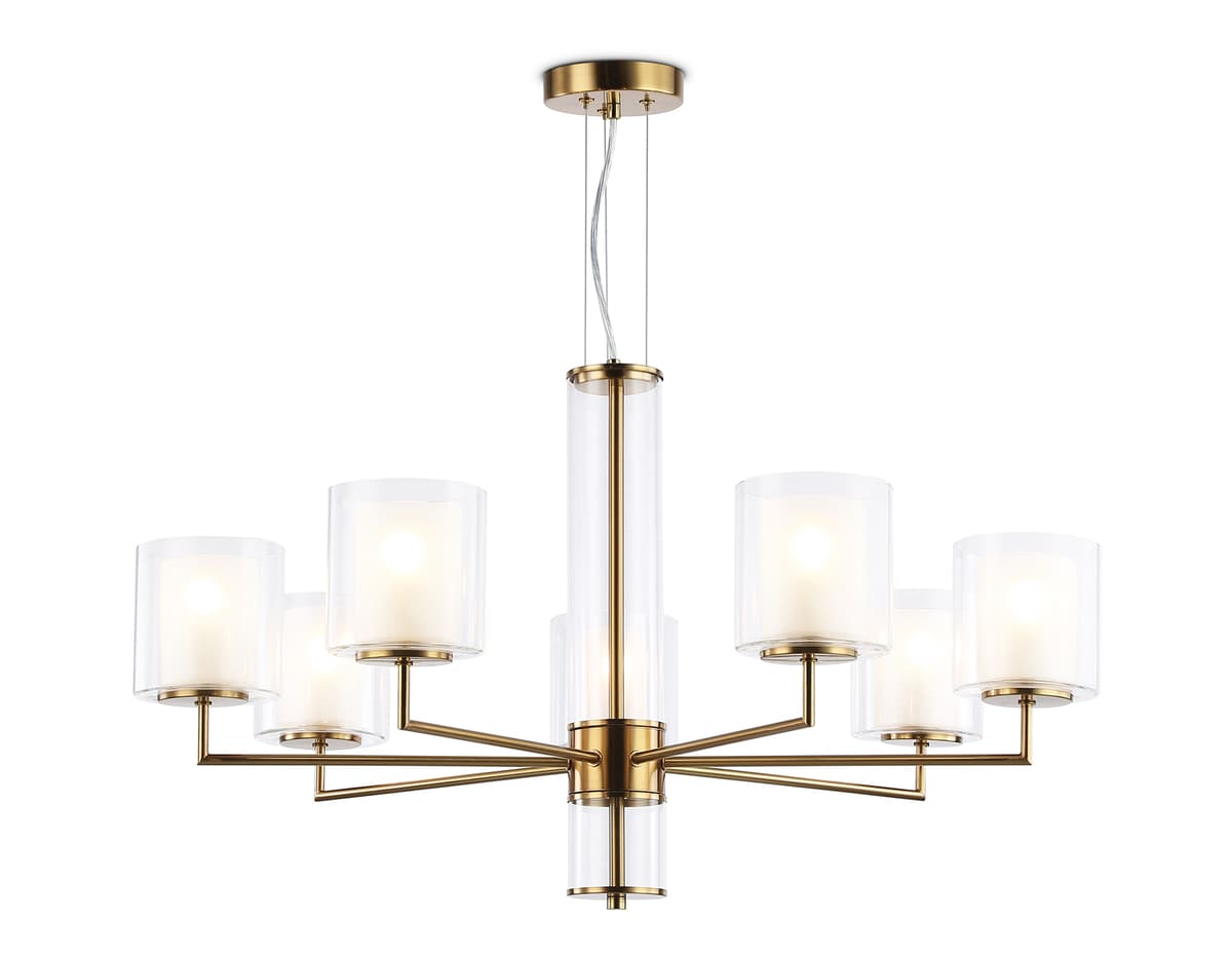 Подвесная люстра LH56013/7 BS/FR латунь/белый матовый E14*7 max 40W D790*1260 Ambrella Light 9
