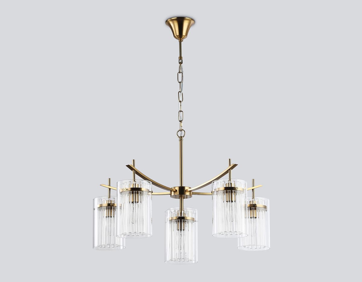 Подвесная люстра LH56031/5+1 BS/CL латунь/прозрачный E14*6 max 40W D680*1200 Ambrella Light 12
