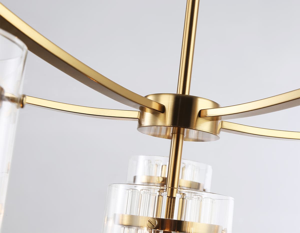 Подвесная люстра LH56031/5+1 BS/CL латунь/прозрачный E14*6 max 40W D680*1200 Ambrella Light 14