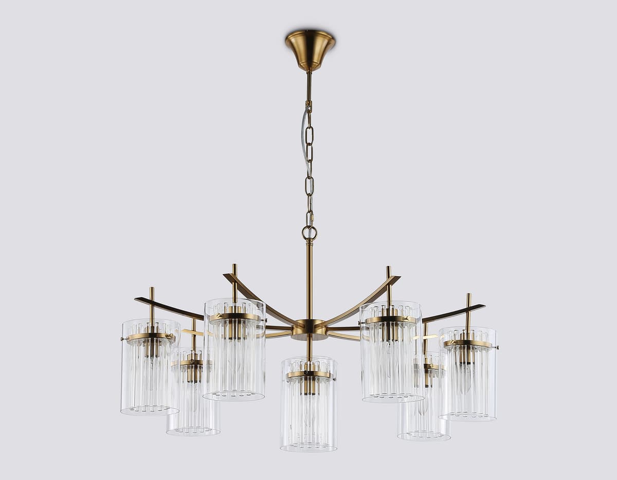 Подвесная люстра LH56033/7+1 BS/CL латунь/прозрачный E14*8 max 40W D790*1200 Ambrella Light 11