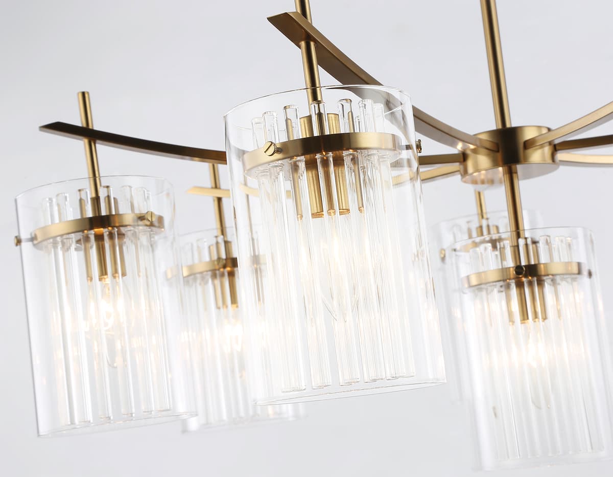 Подвесная люстра LH56033/7+1 BS/CL латунь/прозрачный E14*8 max 40W D790*1200 Ambrella Light 12