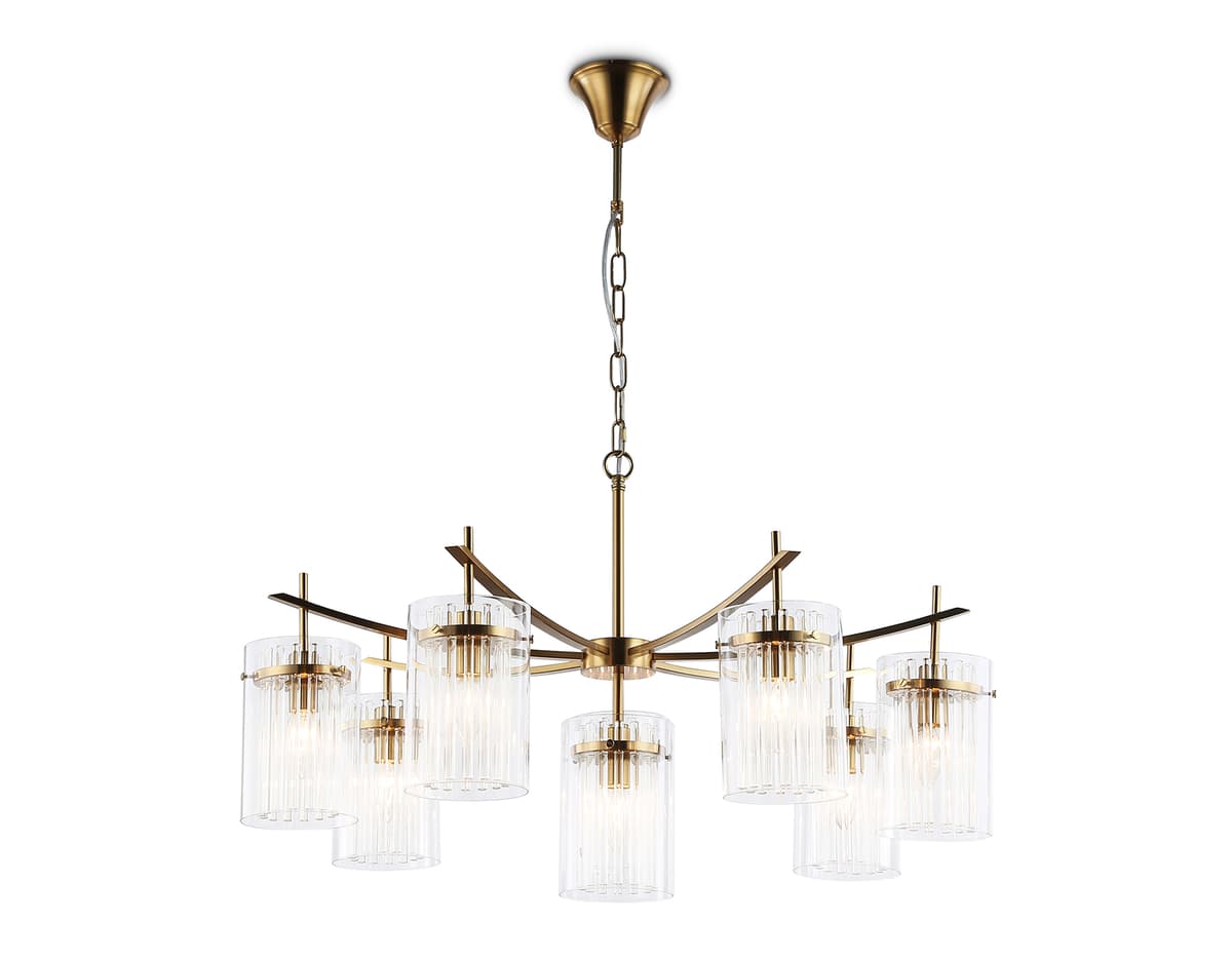 Подвесная люстра LH56033/7+1 BS/CL латунь/прозрачный E14*8 max 40W D790*1200 Ambrella Light 8