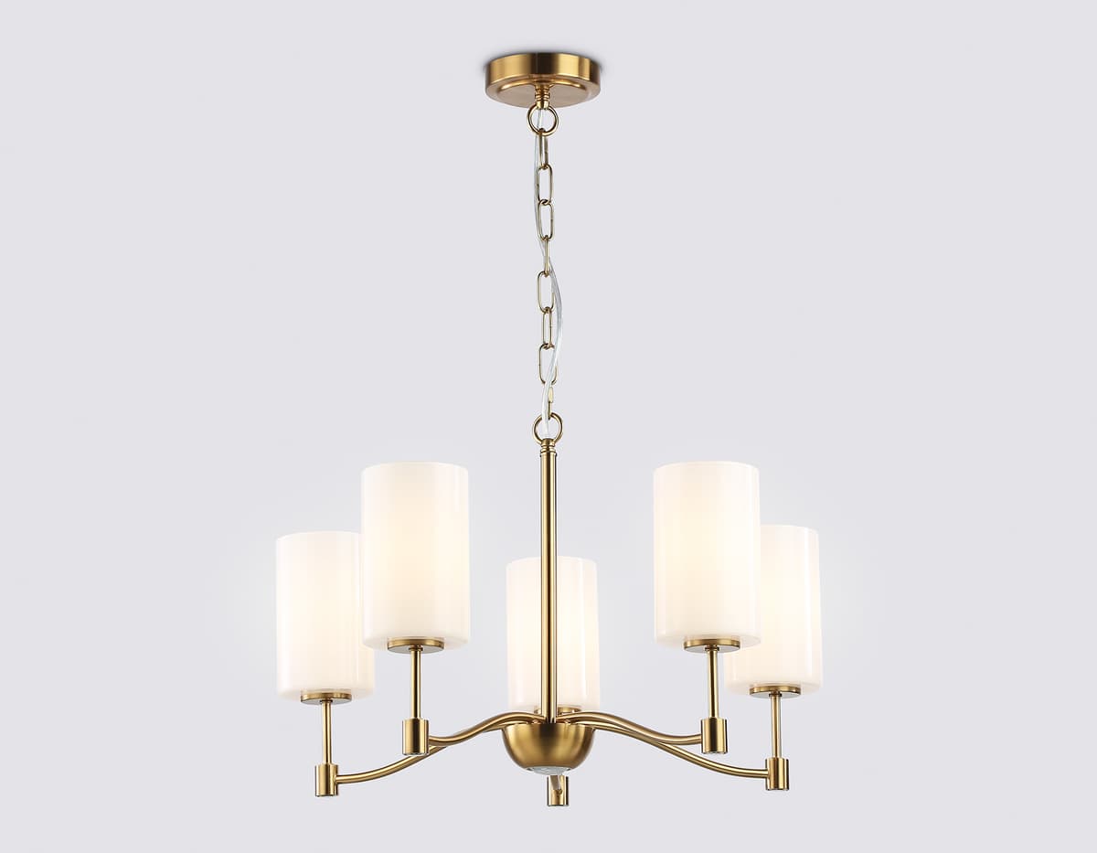 Подвесная люстра LH56051/5 BS/FR латунь/белый матовый E14*5 max 40W D590*950 Ambrella Light 10
