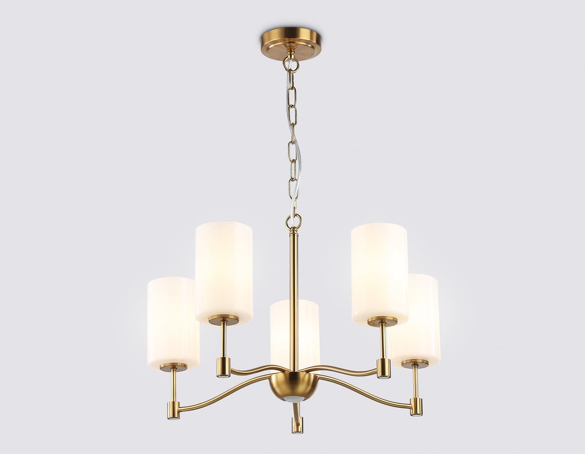 Подвесная люстра LH56051/5 BS/FR латунь/белый матовый E14*5 max 40W D590*950 Ambrella Light 11