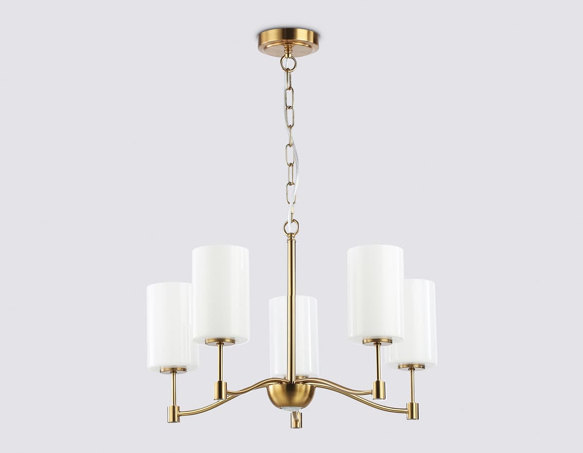Подвесная люстра LH56051/5 BS/FR латунь/белый матовый E14*5 max 40W D590*950 Ambrella Light 12