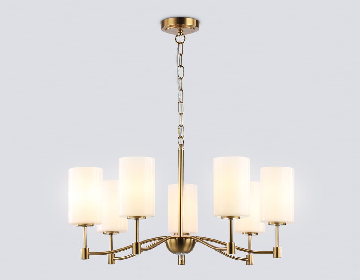 Подвесная люстра LH56053/7 BS/FR латунь/белый матовый E14*7 max 40W D680*950 Ambrella Light 10
