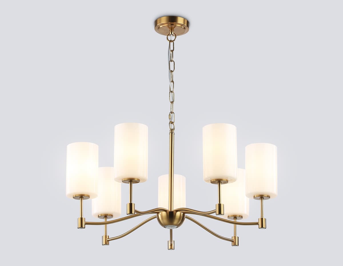 Подвесная люстра LH56053/7 BS/FR латунь/белый матовый E14*7 max 40W D680*950 Ambrella Light 11