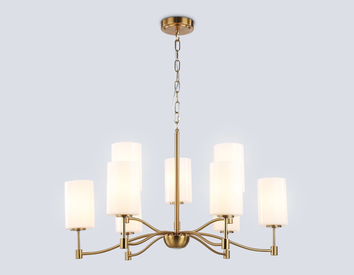 Подвесная люстра LH56054/6+3 BS/FR латунь/белый матовый E14*9 max 40W D765*1060 Ambrella Light 11