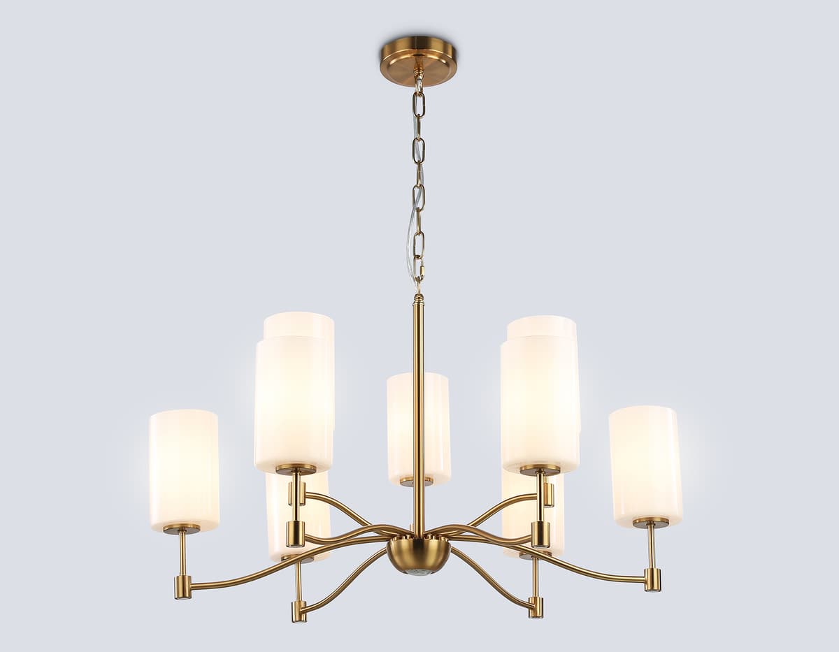 Подвесная люстра LH56054/6+3 BS/FR латунь/белый матовый E14*9 max 40W D765*1060 Ambrella Light 12