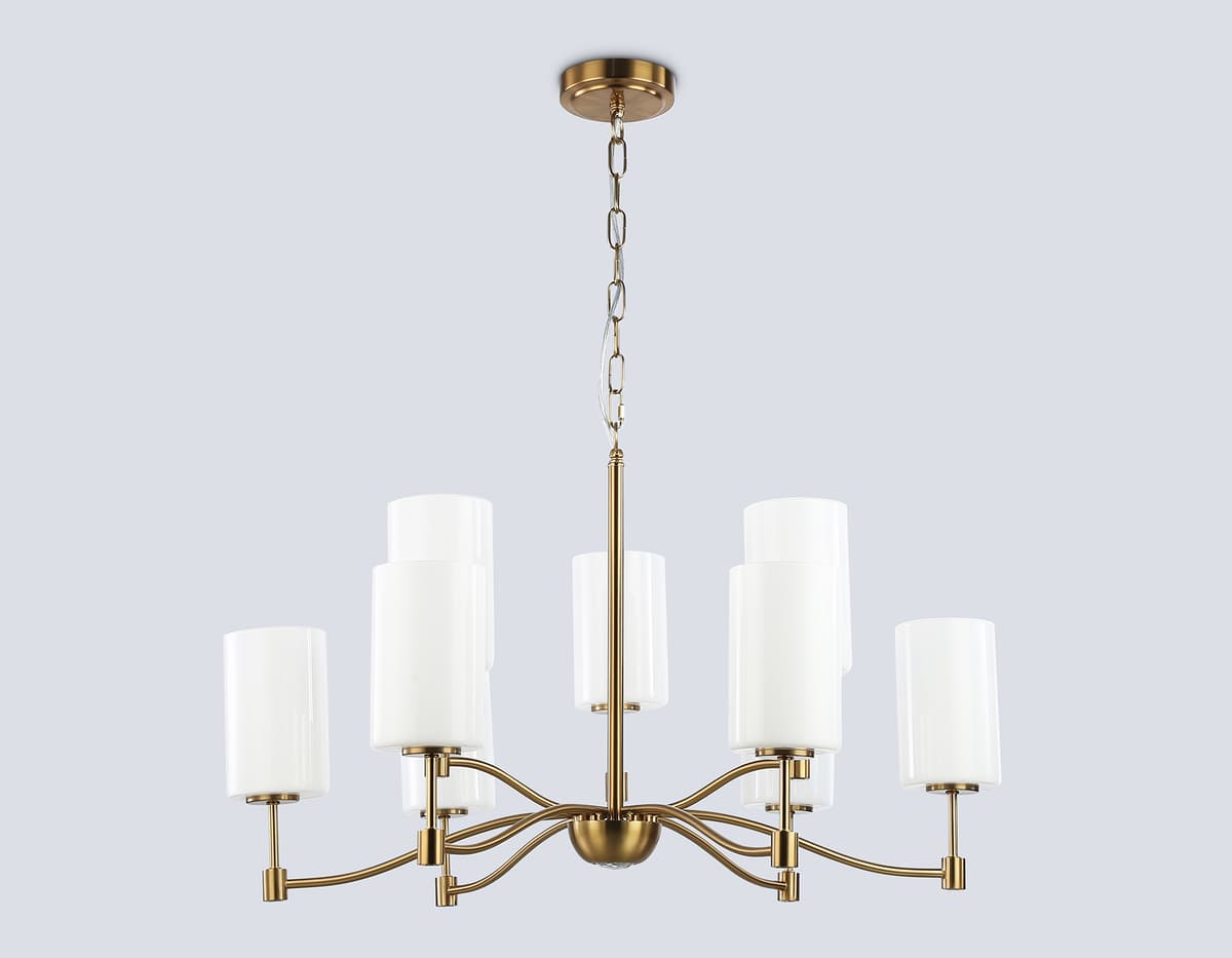 Подвесная люстра LH56054/6+3 BS/FR латунь/белый матовый E14*9 max 40W D765*1060 Ambrella Light 13